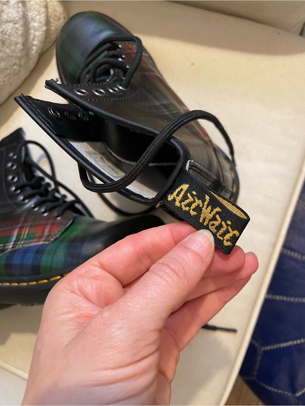 Dr. Martens Tartan Combat Boots - Picture 3 of 4